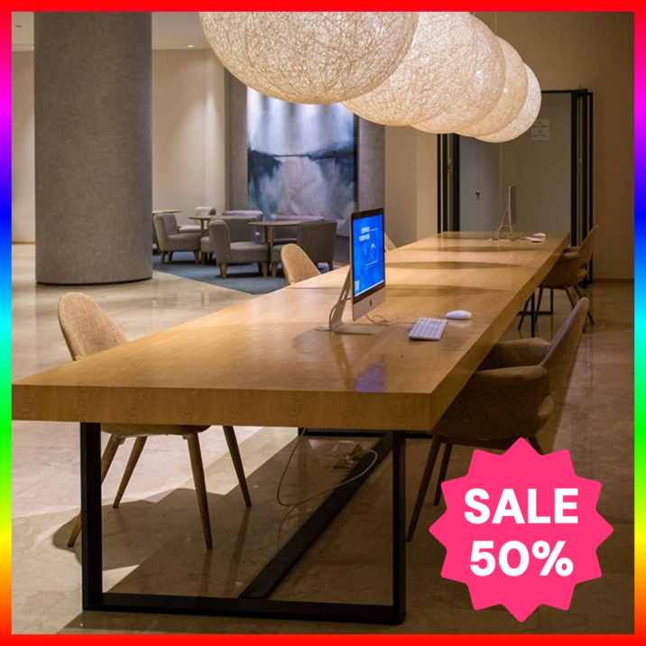 우암가구 우드슬랩테이블 카페 대형 테이블 6인용 8인용 원목 식탁