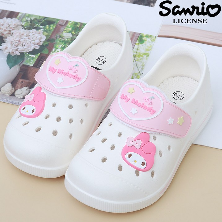 산리오 정품 신으면 더 편한 바로인 초등 학생 실내화 유치원  여아 여학생 흰색