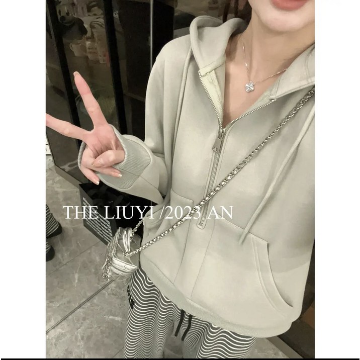 리유이 원기숲 기모 도톰 반집업 후드 7695165968