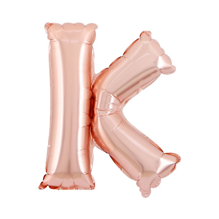 파티아일랜드 35cm 알파벳 호일 풍선 로즈골드 K 파티용품 생일이벤트 문자풍선 16인치