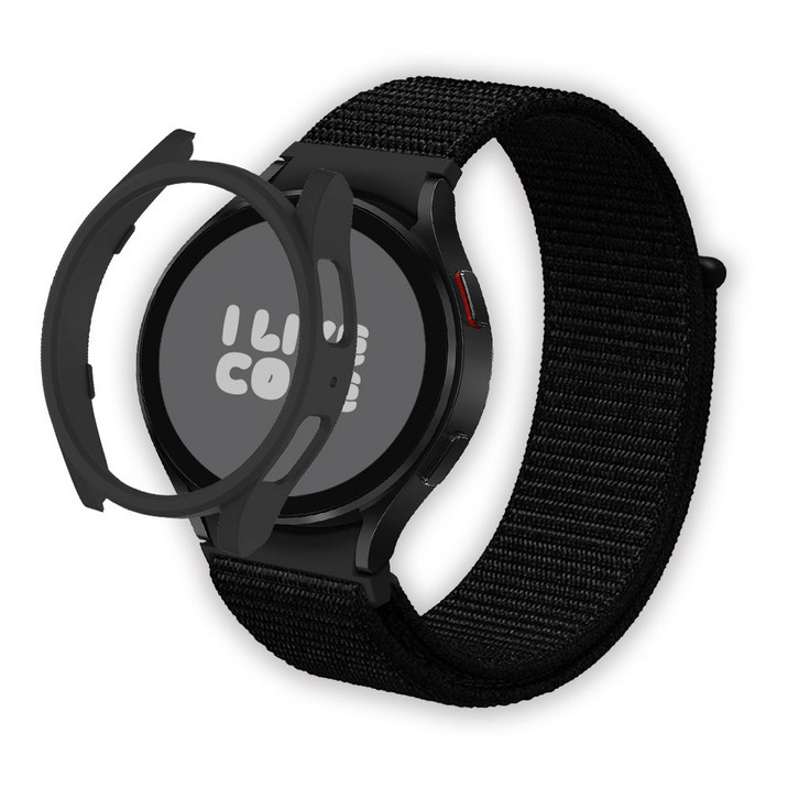 아이메이드잇 갤럭시워치 호환 나일론 스포츠 스트랩 밴드, 블랙, 1개