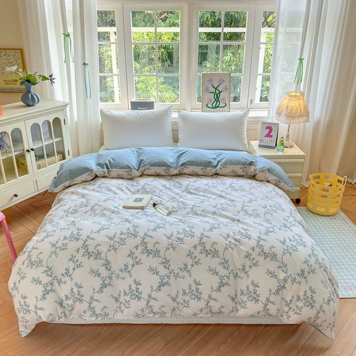 겉커버 100% 면 - 커버 이불 프린트 디자인 꽃무늬