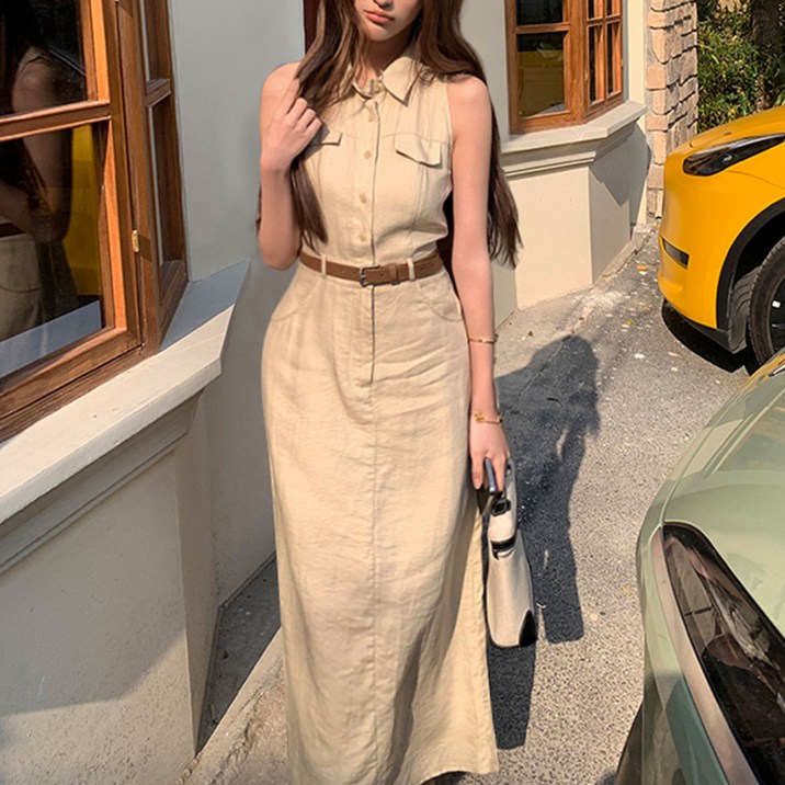 대박난박양 슬리브리스 셔츠 롱원피스