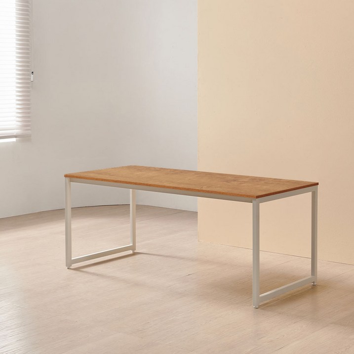 티체 다용도 철제 책상 테이블 방문설치, 오크  화이트