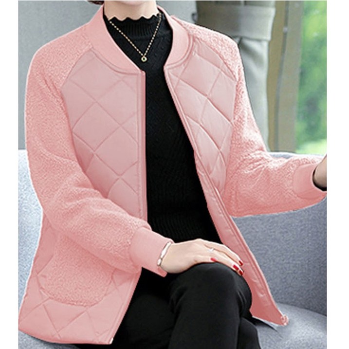 라운드넥 양털 퀼팅 퀄팅자켓 깔깔이패딩 누빔 점퍼 여성아우터 라운드넥 양털 퀼팅 퀄팅자켓 깔깔이패딩 누빔 점퍼 여성아우터