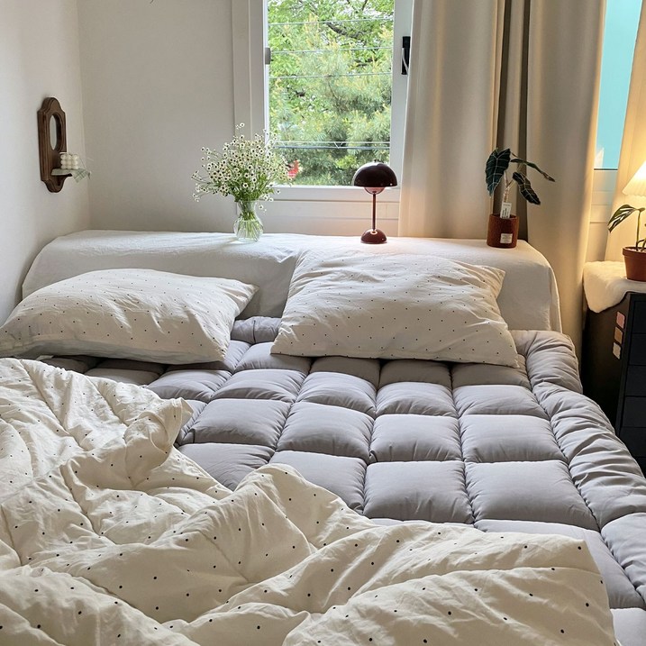 슈퍼싱글퀸 단품 누잠 매트리스, 베이지크림색