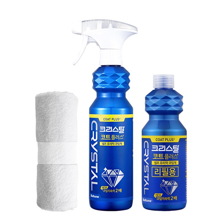 불스원 크리스탈 코트 플러스 500ml 리필 300ml 극세사융, 800ml, 1세트