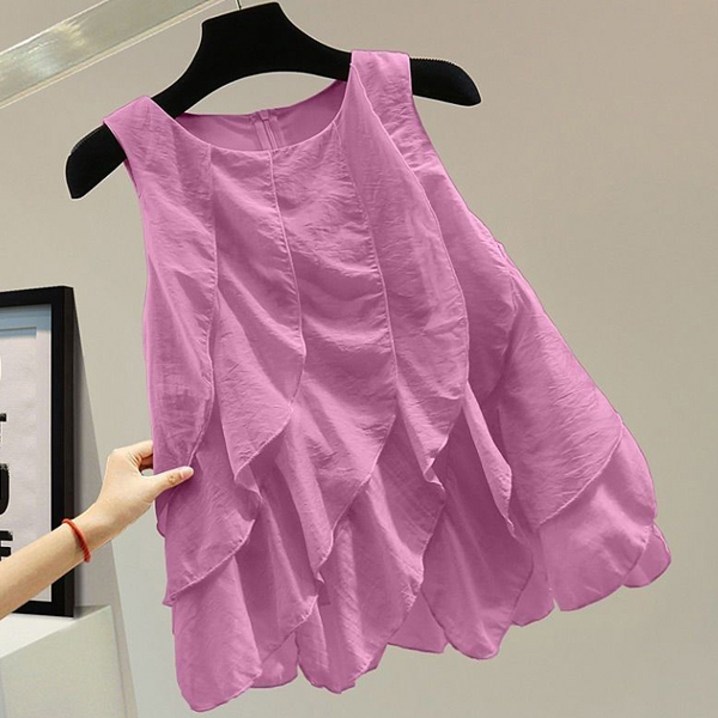 패션라인 BL10310보티나시티러플나시셔링디테일여성슬리브리스여름룩