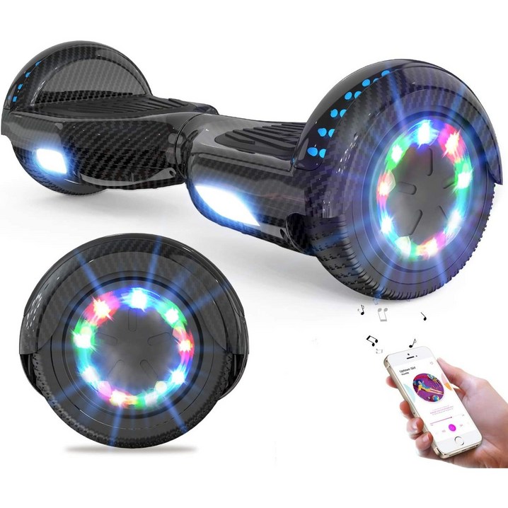 Cool  Fun LED블루투스 6.5인치 전동휠, 전동투휠, 블랙, 단일상품
