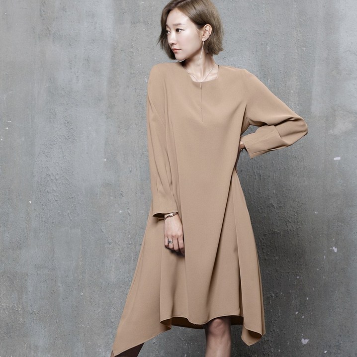 자체제작 M702 루즈한 핀턱 소매 A라인 원피스