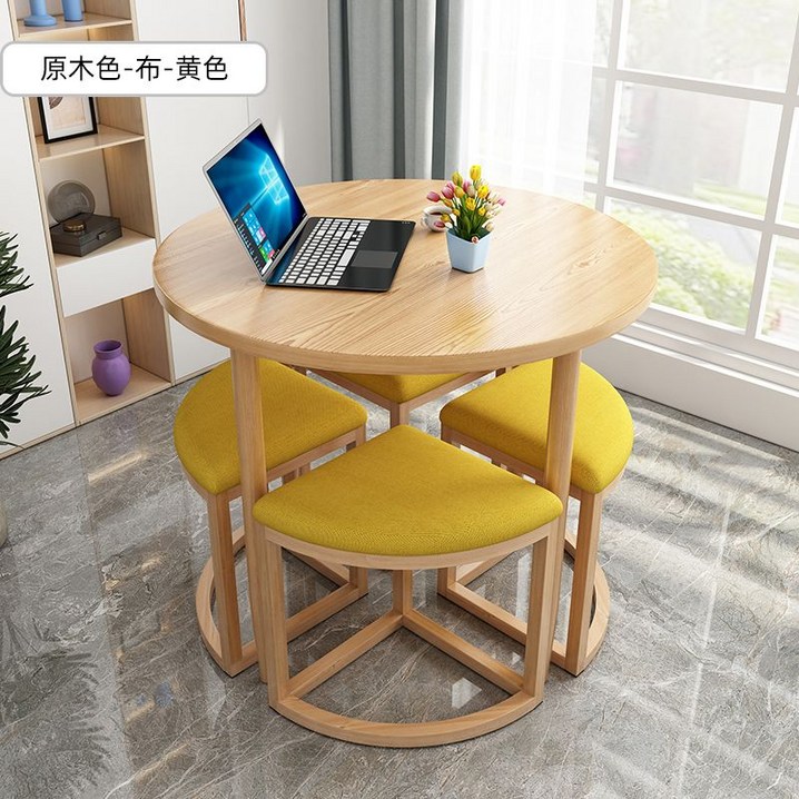 원형 테이블 4인 세트 인테리어 원형테이블세트 티테이블