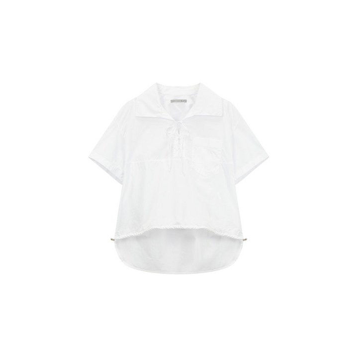 지컷 루즈 핏 레이스업 블라우스 72242600010DG 1286504