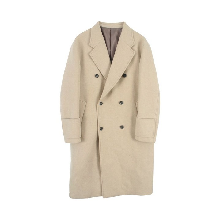 지오송지오 MEN  L 캐시미어 울 블렌드 더블 버튼 롱 코트