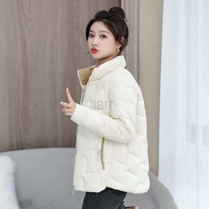폭스퍼숏패딩 벨트 점퍼 여성 다운 자켓