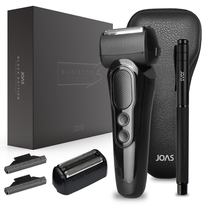 조아스 블랙티타늄코팅 3중날 전기면도기, 블랙, JS-7300
