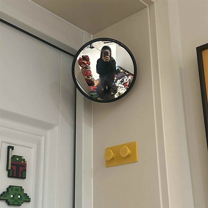 출입구 DIY 촬영용 오목-볼록 거울 전신거울 실내 거실 침실 장식용 벽걸이 코너 거울 장식품