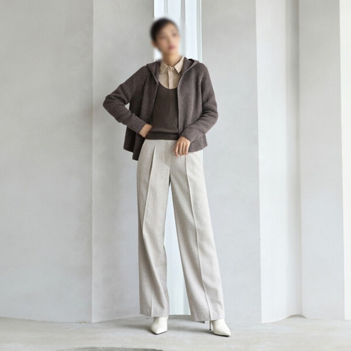 런칭가 89000원 J BY 울블렌디드 헤링본 와이드 팬츠