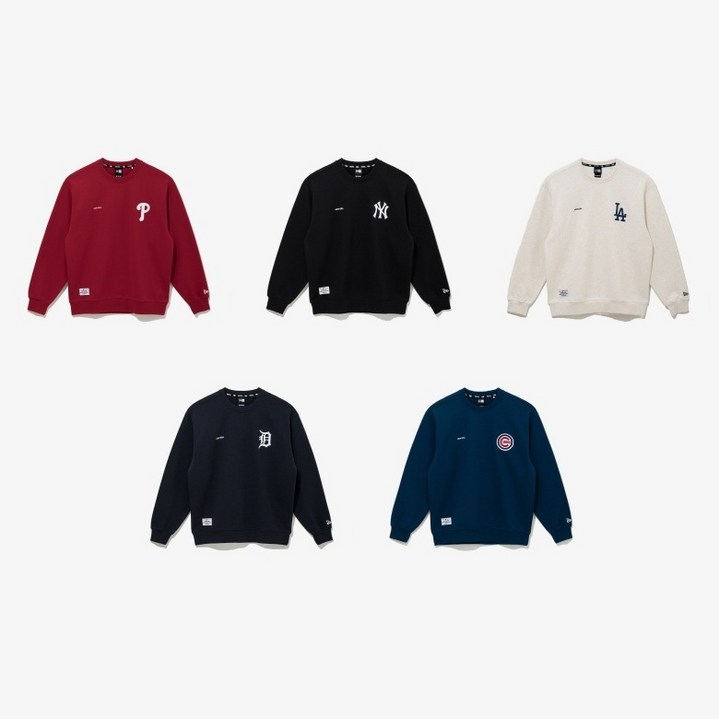 [국내유통판] 뉴에라 티셔츠 남녀공용 MLB 팀 로고 맨투맨 팀5종 택1