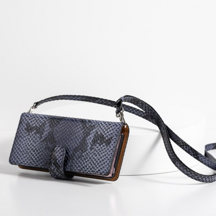 갤럭시 Z폴드6 지갑 케이스 본아띠 ZENITH 천연소가죽 아나콘다