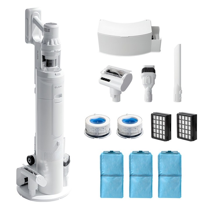 클래파 520W 엘리트 타워 자동 먼지비움 무선 청소기 세트 BVC-T500W, 화이트, BVC-T500W