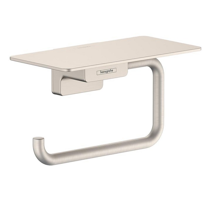 한스그로헤 Hansgrohe 41772820 AddStoris 화장지 브러시드 니켈 GPM 롤 홀더, 선반 포함 516631