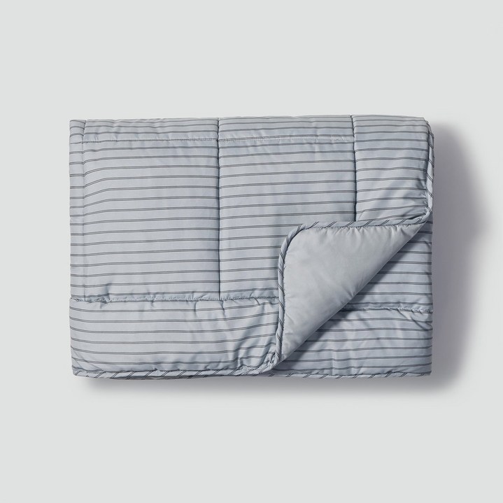 JAJU 스트라이프 피치스킨 차렵이불 SS블루그레이  279913