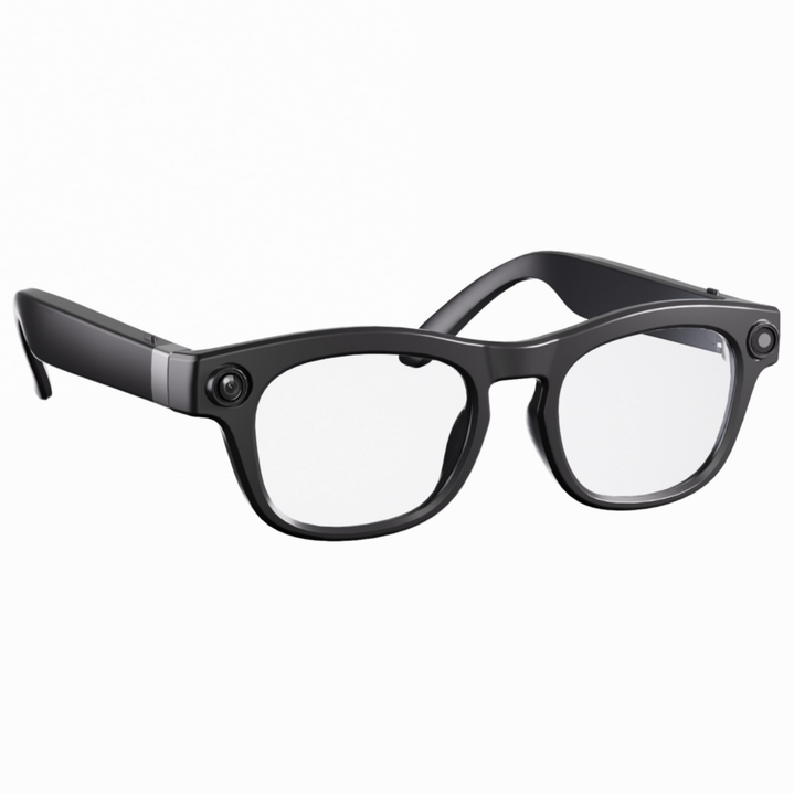 신형 800w 픽셀 블루투스 스마트 안경 AI 카메라 탑재로 고화질 사진 비디오 녹화 음성 스마트 동시 통역 안경 실시간 번역+촬영, 1개, MD03블랙