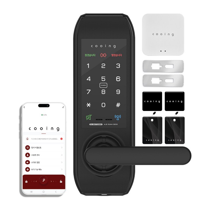 쿠잉 무타공 주키 손잡이있음 원격제어 IoT 현관문 스마트도어락 DLBHT03BK 보강판 게이트웨이 세트, DLBHT03BK, 방문설치 쿠잉 무타공 주키 손잡이있음 원격제어 IoT 현관문 스마트도어락 DLBHT03BK 보강판 게이트웨이 세트, DLBHT03BK, 방문설치