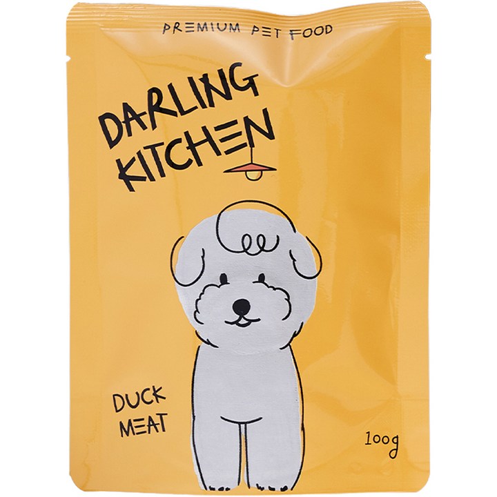 달링키친 강아지 화식 사료, 오리, 100g, 8개