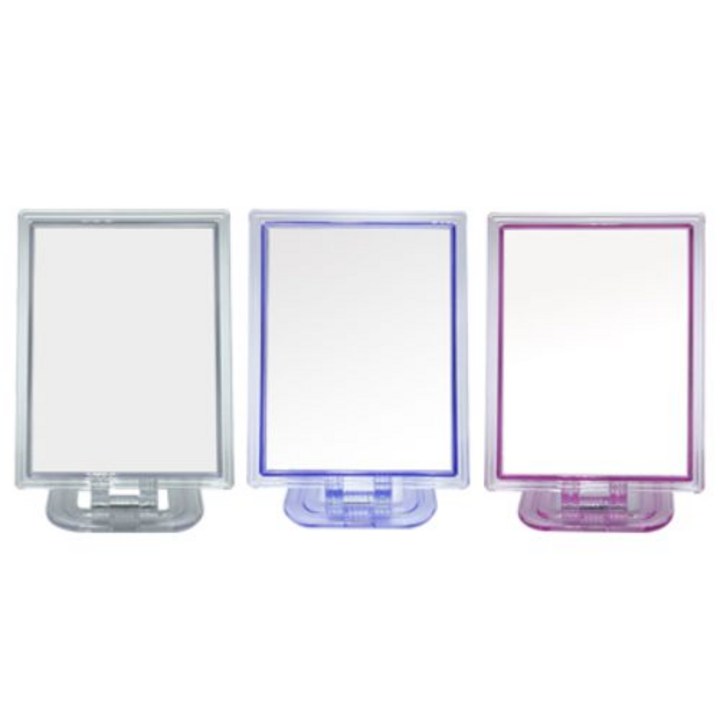 인파우치 신사각 거울 3종 세트, 화이트, 블루, 핑크