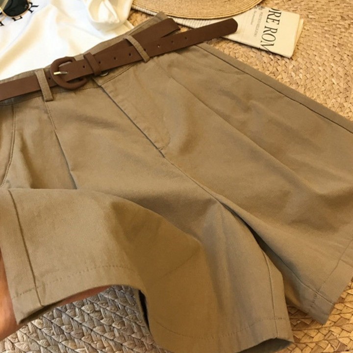 어썸풀 여성용 모트너 면 숏팬츠  벨트 세트 A25SMP052702