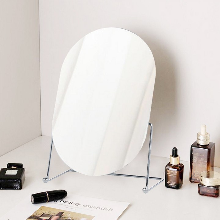 인뮤즈 미드센츄리 노프레임 탁상거울, 실버