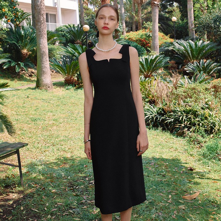 온앤온 여성용 클래식 어깨 리본 탈부착 원피스 NEW3MOC10