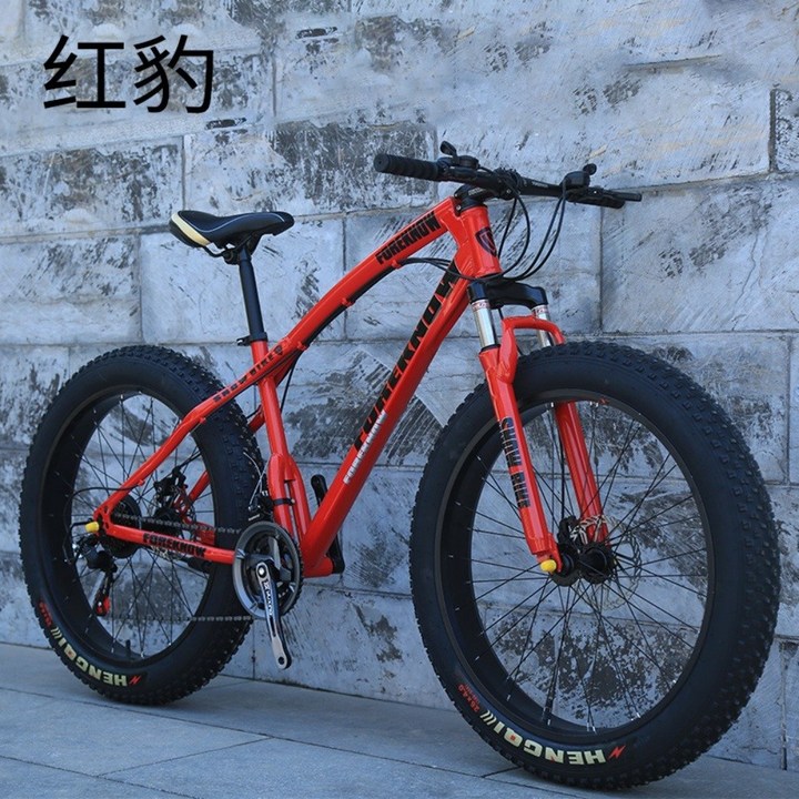 엔진11볼텍스 오프로드 광폭타이어 팻바이크 바퀴큰자전거 산악용 자전거 7단 화이트 MTB 20인치, 레드(스포크 휠)