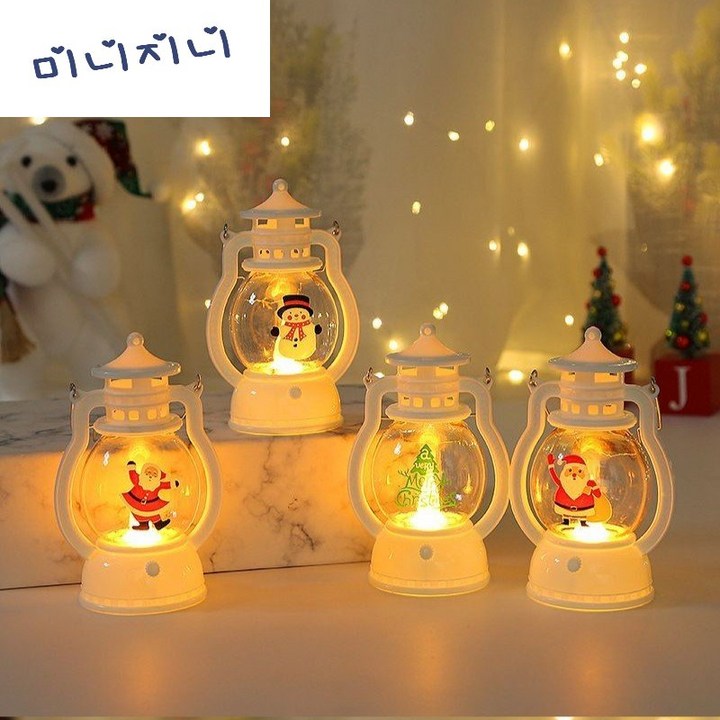 미니지니 크리스마스 오르골 선물 워터볼 LED 스노우볼 무드등 랜턴 스피어 눈사람 11