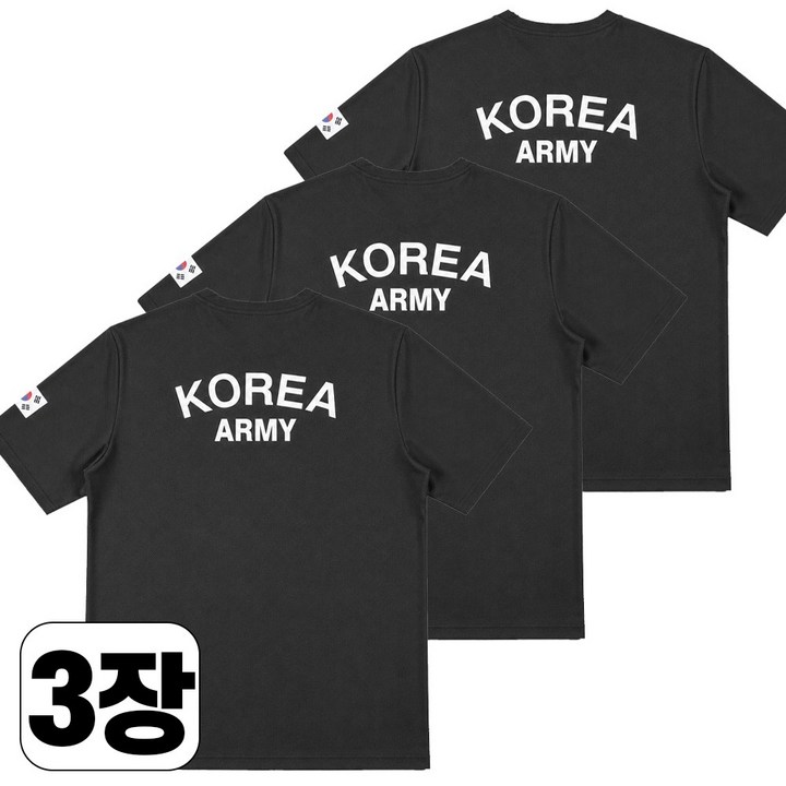 3장 쿨링 로카 반팔 스판 티셔츠 코리아 아미 군인 기능성 티 일상복 아웃도어 상의 스타일필드 JUA330