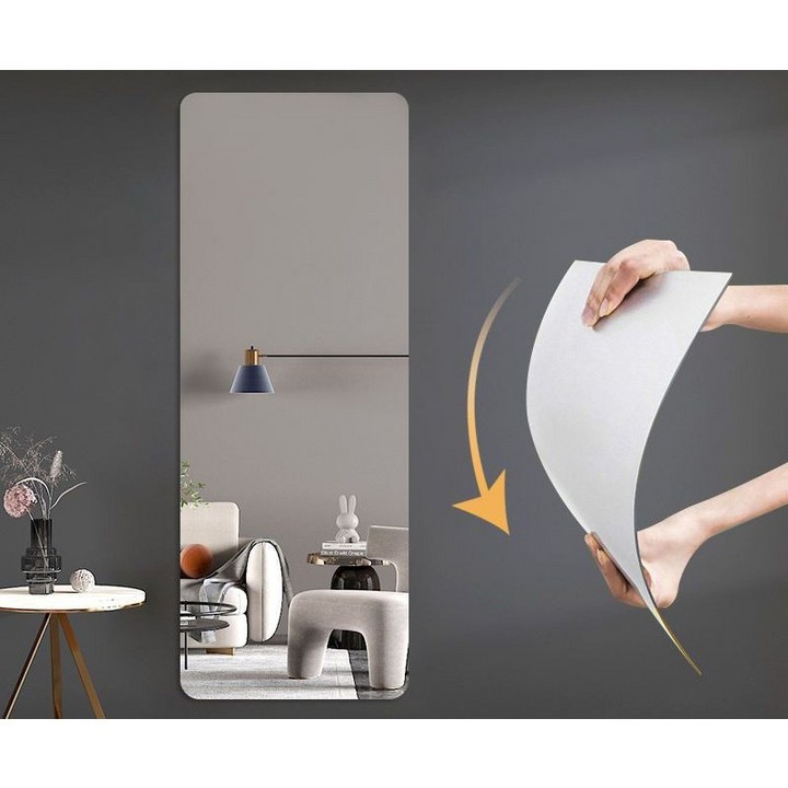 아미성 부착형 아크릴 전신거울, 직사각(라운드코너), 직사각(라운드코너) 30cm*120cm