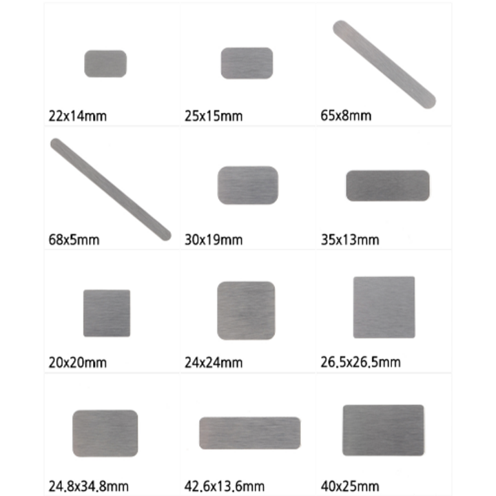 MARKET.MR  부착식 자석부착용 사각 미니 철판 10개  자석홀더용 자석홀더 메모홀더 벽철판 자석철판