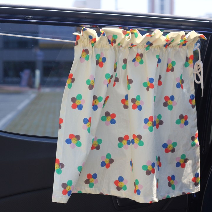 아기햇빛가리개 예스베베 2개 아기 차량 햇빛가리개 (커튼형), 스마일꽃님 +스마일꽃님