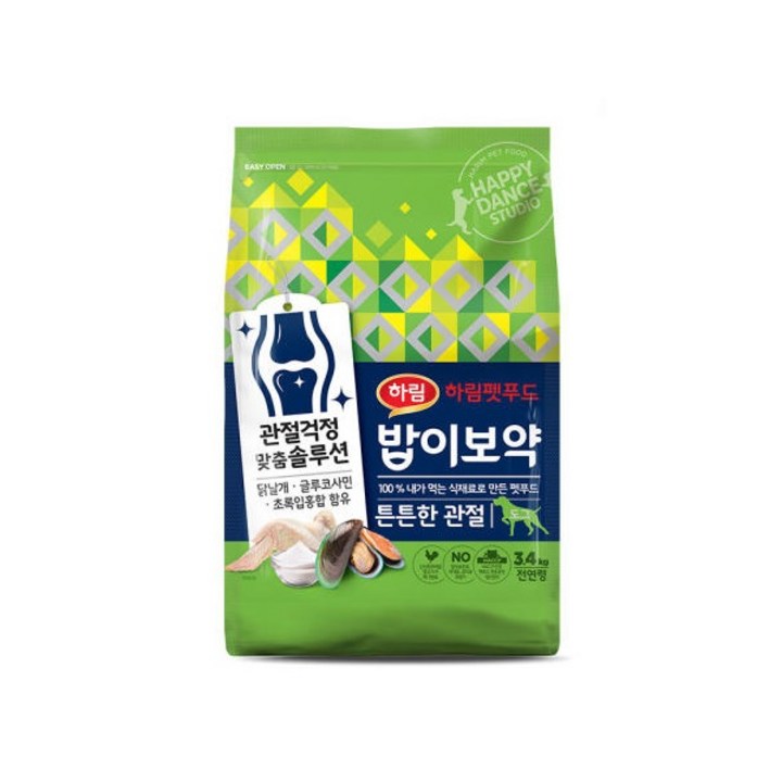 하림펫푸드 밥이보약 튼튼한 관절 강아지 사료 기본, 뼈관절강화, 3.4kg, 1개