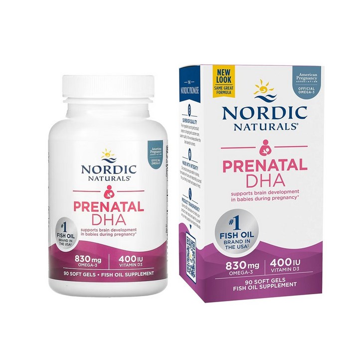Nordic Naturals 프리네이탈 DHA 830mg 오메가3  400IU D3 500mg 소프트젤
