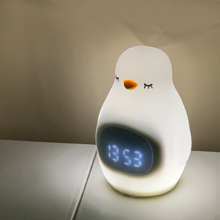 통통 베어 펭귄 LED 실리콘 무드등 알람 시계 수유등 취침등 침실등 인테리어 조명 집들이 선물, 통통 펭귄