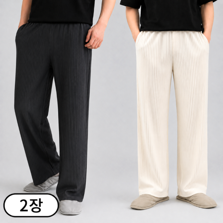 [1+1] 남녀공용 트레이닝 밴딩 플리츠 와이드팬츠 M-3XL (6126-2)
