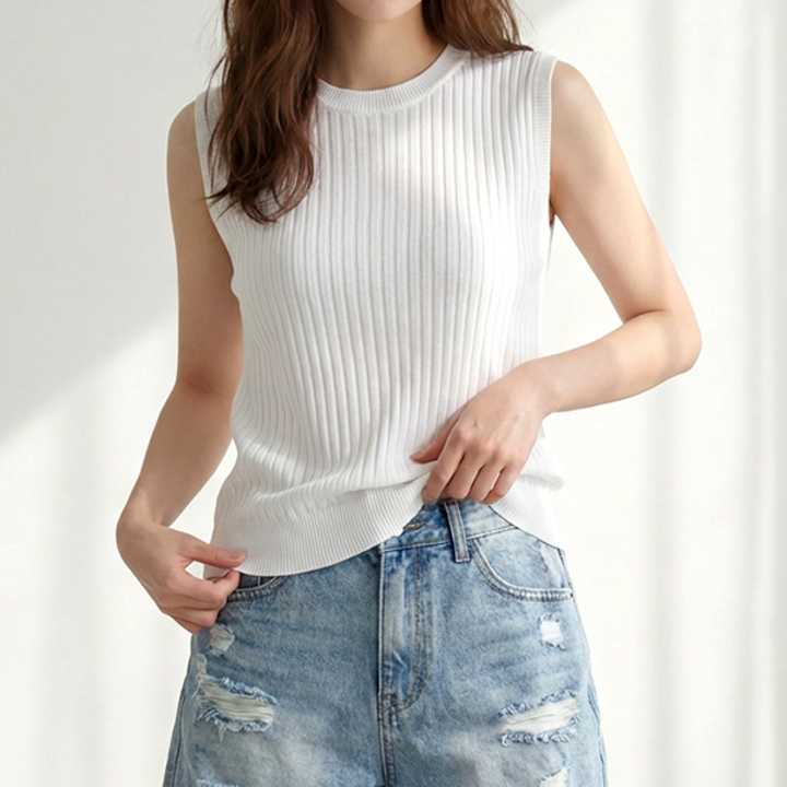 로렌미 에페린 민소매 니트 S25SMKN032507