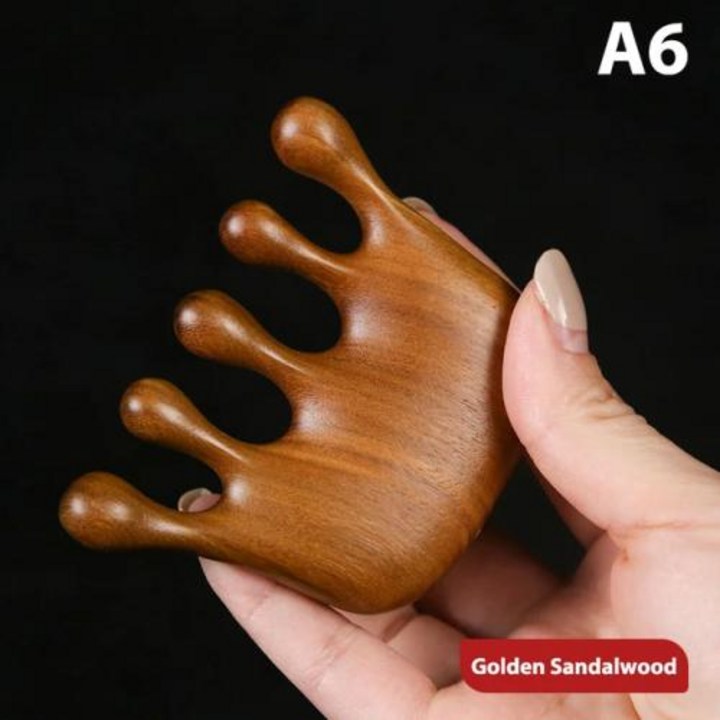 두피마사지기 스켈링 기계 홈두피케어 관리기 머리지압기 휴대용 핸드헬드 나무 마사지 빗, 셀룰라이트 감소, 긴장 근육 완화, 머리 두피 도구, 브러시, 1PC