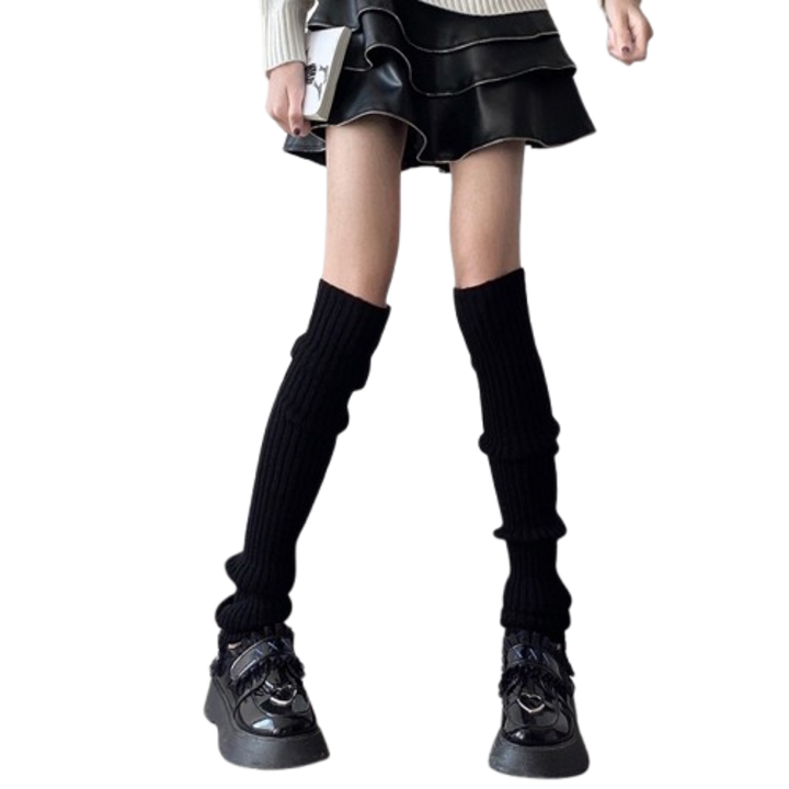 아비토브랜드 2025 여성 롱레그워머 70cm 골지 니트 발토시 종아리커버 레인부츠코디