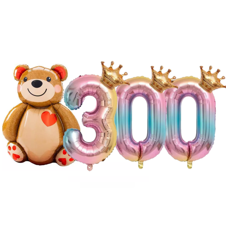 파파 파티 곰돌이 풍선 생일 파티 숫자 풍선 세트 파파 파티 곰돌이 풍선 생일 파티 숫자 풍선 세트