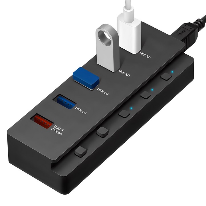 홈플래닛 5포트 USB3.0 유전원허브 HUB5PT USB4 충전1