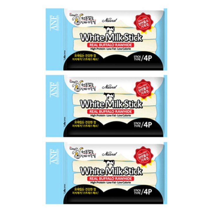 ANF 화이트 밀크스틱 강아지껌 4p