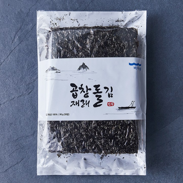 바다원 곱창 재래돌김 50장 냉동, 90g, 1개, 1개